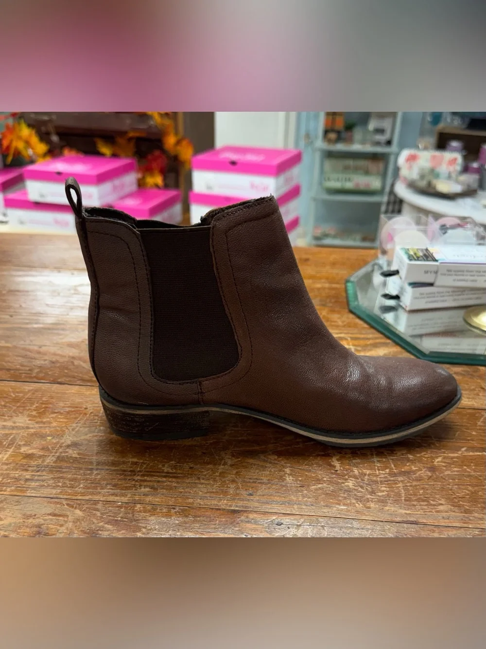 Arturo Chiang Brown Leather Chelsea Ankle Boots